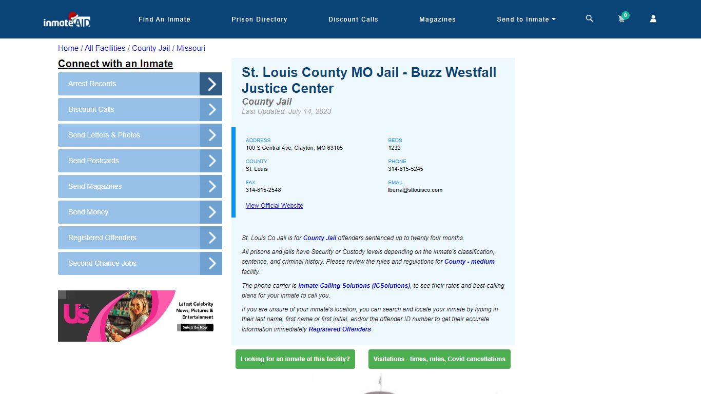 St. Louis County MO Jail - Buzz Westfall Justice Center